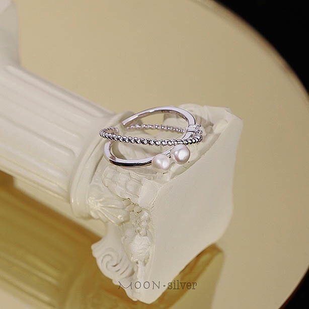 Nhẫn nữ bạc 925 hai vòng đan nhau
