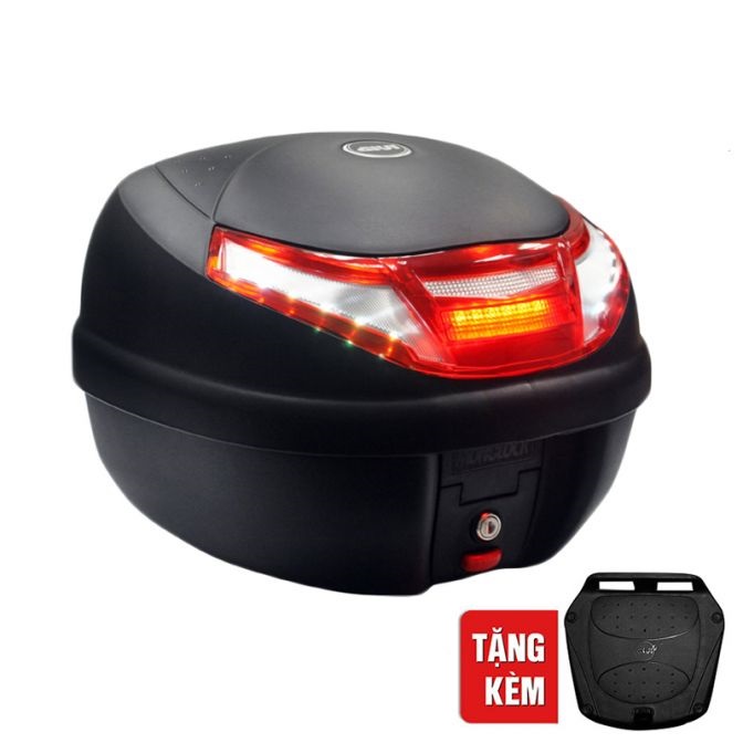 [HCM][Chính hãng Giảm ngay 50K] Thùng xe máy đi Phượt Givi màu đen đèn phản quang E30RN 30Lít + Tặng Đế Lót Thùng