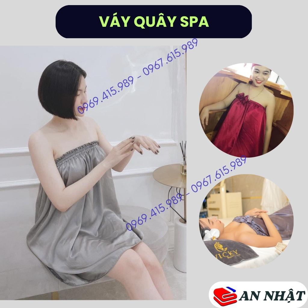 Váy quây spa chất vải lụa đẹp, mềm mịn, mát