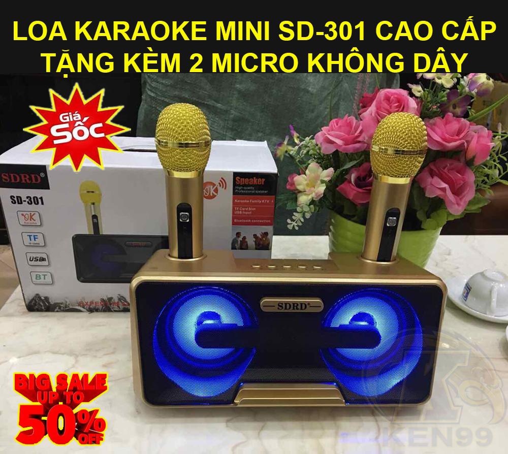 Loa Míc Cầm Tay Tiện Dụng Dễ Dàng Mang Đi, Loa Nhập Khẩu Nhật Bản Kết Nối Bluetooth, Mic SD - 301 Hàng Cao Cấp Công Suất Lớn Tặng Kèm 2 Míc, Bảo Hành Uy Tín Toàn Quốc.