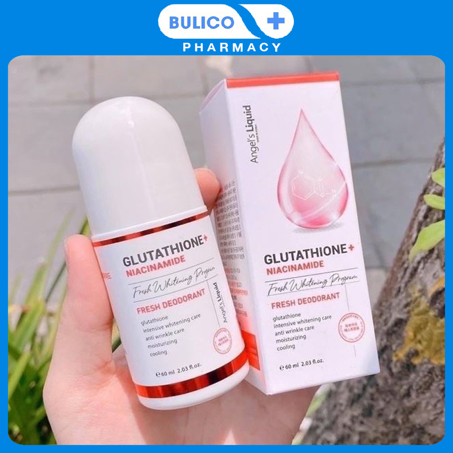 [3 tặng 1] Lăn nách mờ thâm ANGEL LIQUID Glutathione Plus 60ml dưỡng trắng nách - Bulico Pharmacy