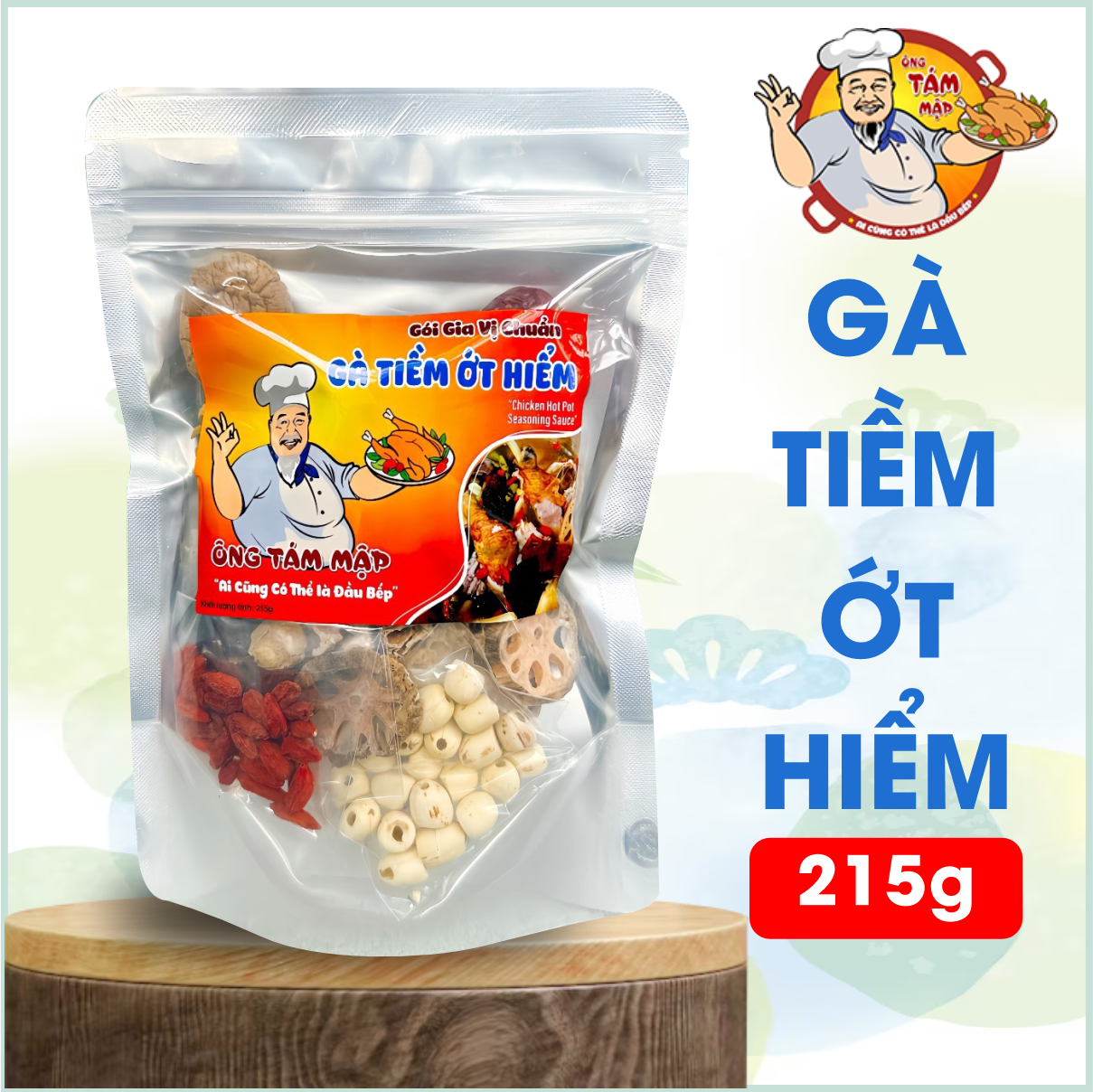 Gia vị gà tiềm ớt hiểm gói 215g công thức của đầu bếp chuyên nghiệp
