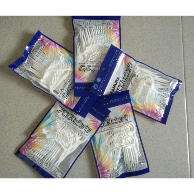 [HCM][COMBO 5] Combo 5 bịch tăm chỉ nha khoa cao cấp Nhật Bản bịch 50 cây