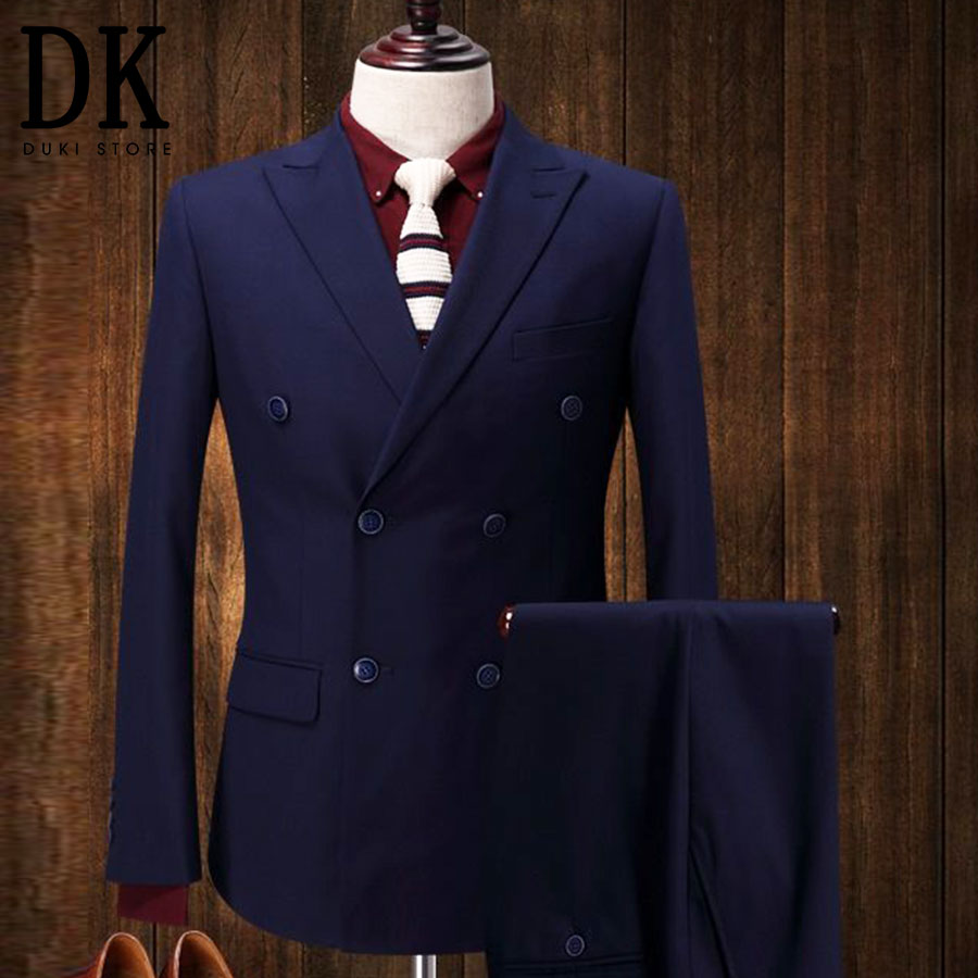 Bộ vest nam 6 cúc Hàn Quốc màu xanh than lịch lãm DKE0010 - DUKI STORE