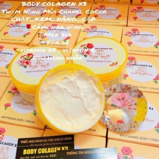 Kem body collagen x3 siêu trắng chuẩn công ty