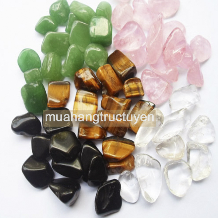 Đá tự nhiên 100%- Đá phong thủy thạch anh vụn tài lộc may mắn nhiều màu- trang trí bể cả-đá phong thuỷ