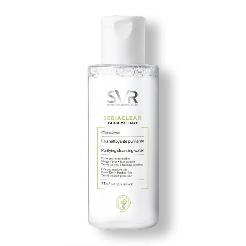 Nước tẩy trang giảm mụn bóng nhờn và dưỡng ẩm Svr Sebiaclear Eau Micellaire 75ml