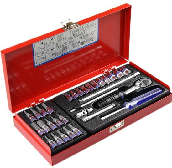 1/4" bộ tuýp 31 chi tiết hệ mét kingtony 2031mr