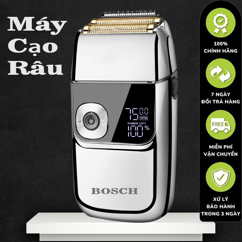 Máy Cạo Râu Chuyên Nghiệp Thương Hiệu BOSCH Tông Đơ Cắt Tóc Sạc USB Không