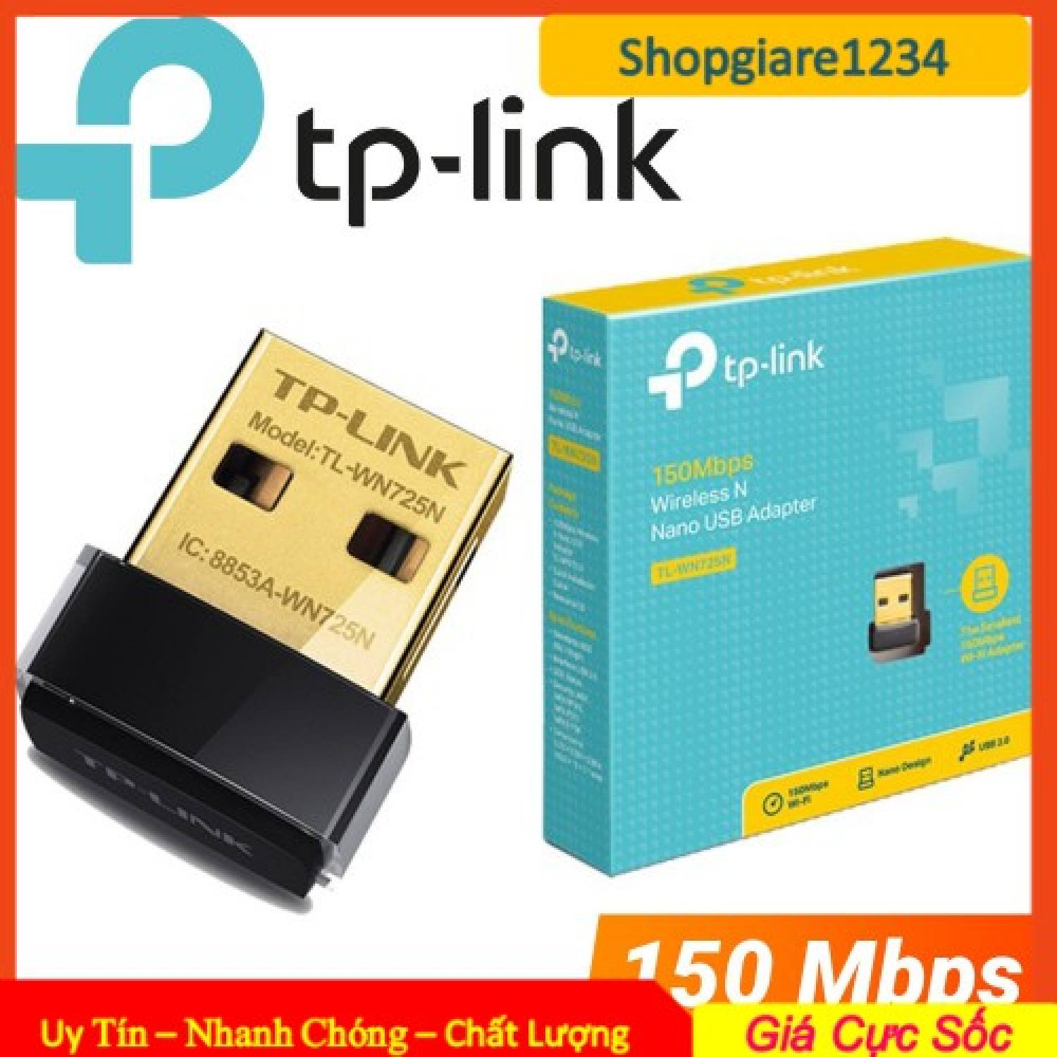 Tplink tl-wn725n - usb wifi nano chuẩn n tốc độ 150mbps