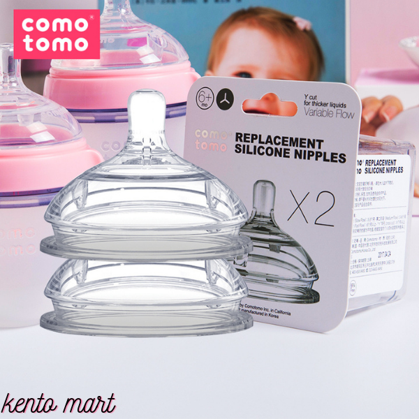 Núm ti rời thay thế cho bình Comotomo 100% Silicon y tế cao cấp (đủ size, tách lẻ 1 chiếc) - Thỏ Hồng Kids - Kento Mart