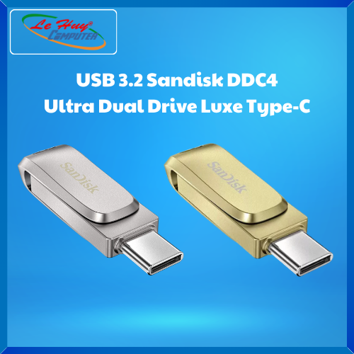 Thiết Bị Lưu Trữ-USB Sandisk DDC4 3.2 Ultra Dual Drive Luxe Type-C 256GB/ 512GB/ 1TB-Hàng Chính Hãng