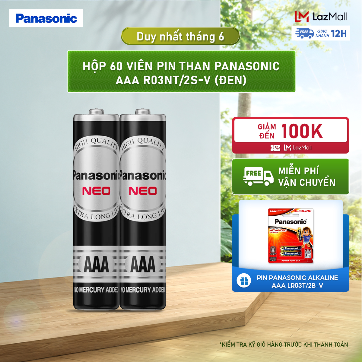 Hộp 60 viên Pin Than Panasonic AAA R03NT/2S-V (Đen) – Hàng Chính Hãng