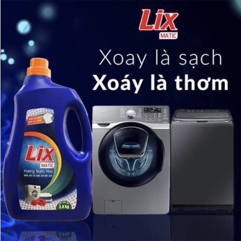 Nước giặt lix đậm đặc matic hương nước hoa chai 3.6kg - dùng cho giặt máy