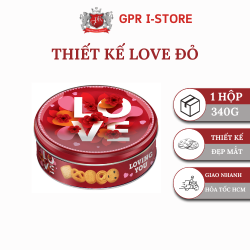 Bánh Quy Bơ GPR Love Đỏ 340g, Cao Cấp (Hàng Nhập Khẩu)