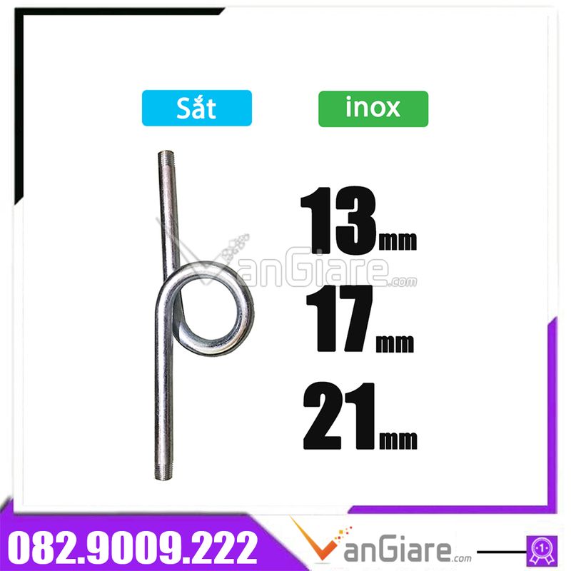 Ống xi phông inox, ống ti phông sắt ren 13 17 21
