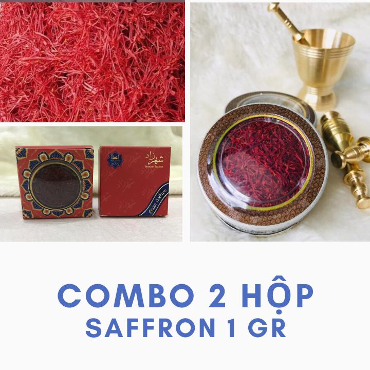 COMBO 2 HỘP 1 GR SAFFRON NHỤY HOA NGHỆ TÂY LOẠI NEGIN CHUẨN IRAN, SỢI NEGIN