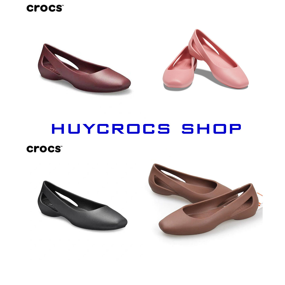 Giày nhựa crocs laura sloane flat cho nữ nhiều chuẩn xịn full box, giá rẻ
