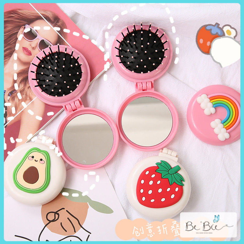 Set 2 in 1 gương kèm lược chải tóc mini cute bebie shop - bp150