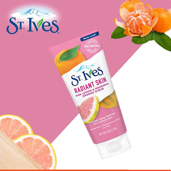 Sữa Rửa Mặt St.Ives Tẩy Tế Bào Chết  Radiant Skin Hương Chanh và Cam 170g chính hãng Mỹ
