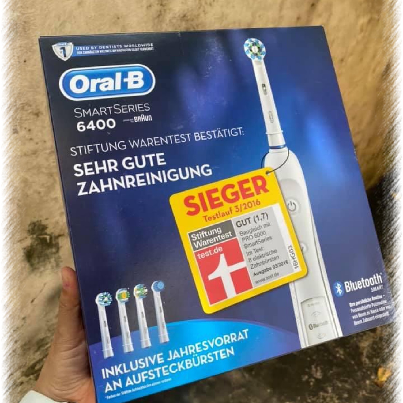 Bàn chải đánh răng điện braun oral b pro 6400 . made in germany.