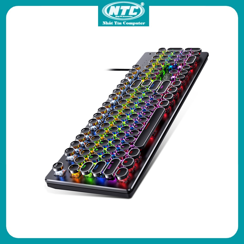 Bàn phím cơ chuyên game YINDIAO ZK-4 Blue / Black Switch Nút tròn nhiều chế độ led tùy chỉnh (Đen) - Nhất Tín Computer