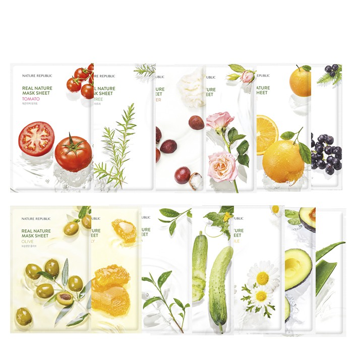 Combo 10 miếng mặt nạ giấy Nature Republic Real Nature Sheet Mask