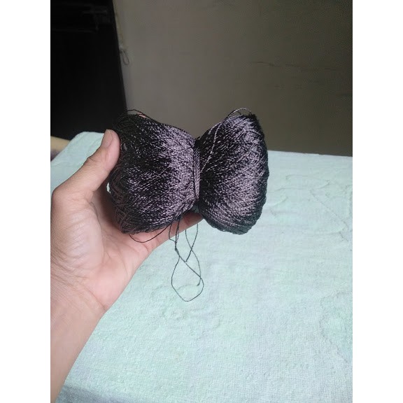 Chỉ dù thái sợi se tròn bóng 1mm màu xám