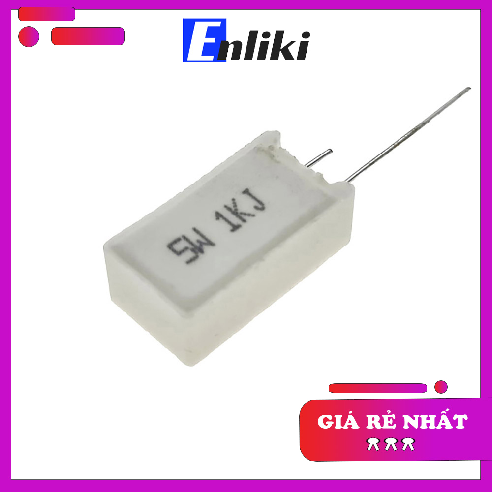 Điện trở sứ 1k 5w loại đứng