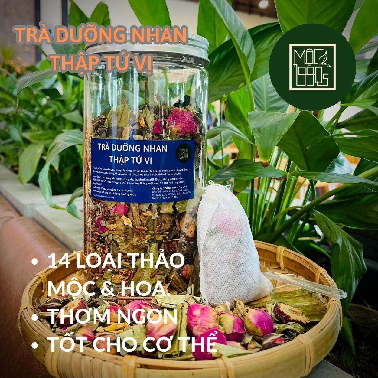 Trà thảo mộc gạo lứt dưỡng nhan thập tứ vị 500gr kèm túi lọc