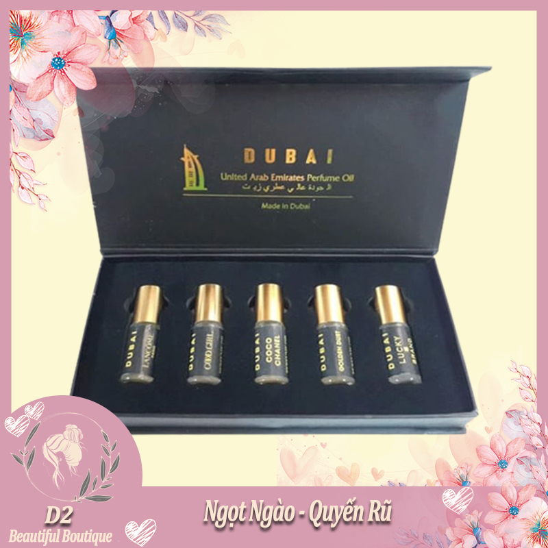 Set 5 chai nước hoa dubai hương thơm quý phái