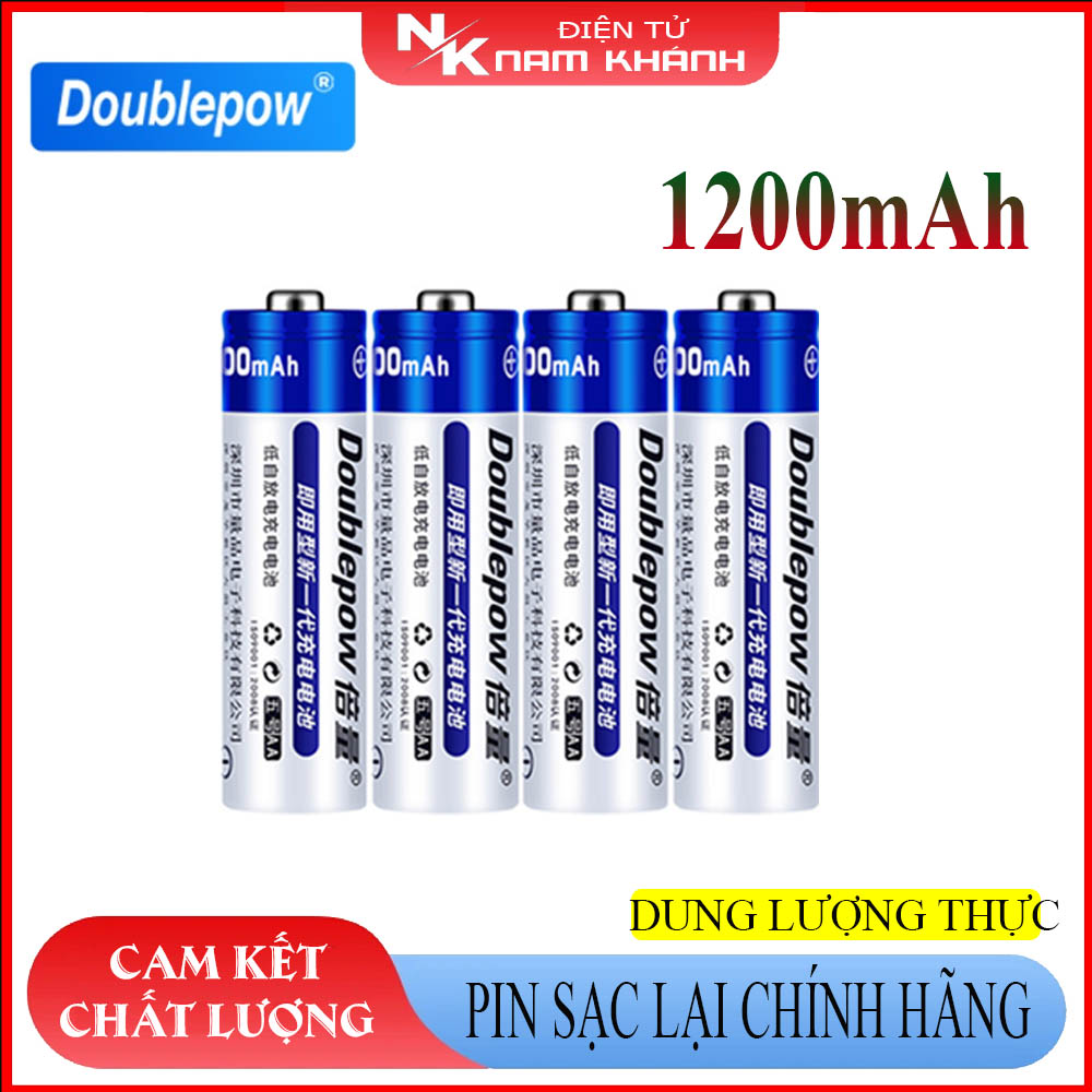 Bộ 04 pin sạc aa 1200mah doublepow