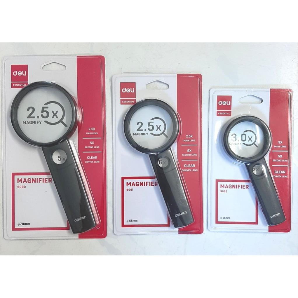 Kính lúp deli 9092-45mm/ 9091-55mm/ 9090-70mm diameter