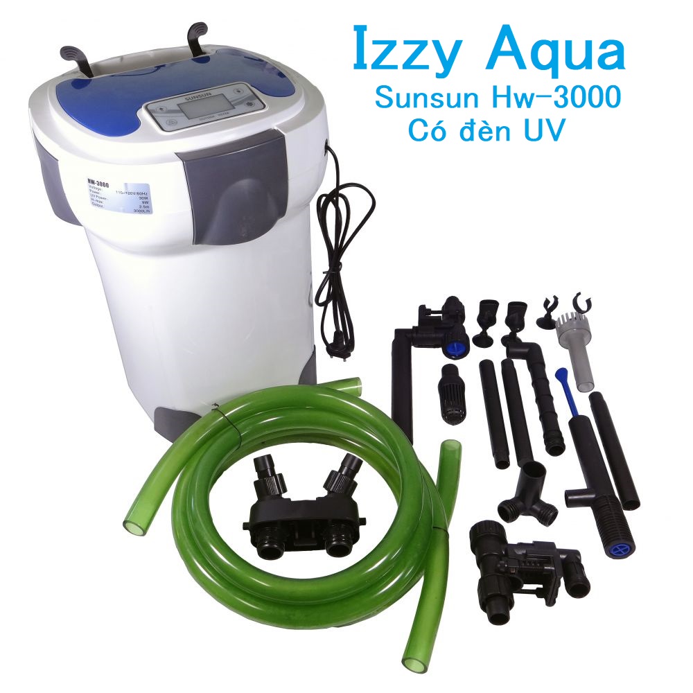 Lọc thùng cao cấp sunsun hw 3000| 6 nấc tăng giảm + đèn uv tích hợp sẳn |