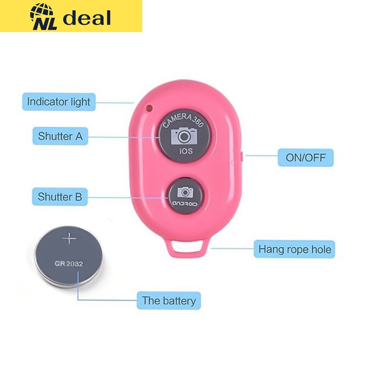 Nldeal [HCM]Remote Chụp Hình Quay Phim Bluetooth 2.0 AB Shutter3 Dùng Cho Cả Android Và IOS Dùng Pin Cmos CR2030