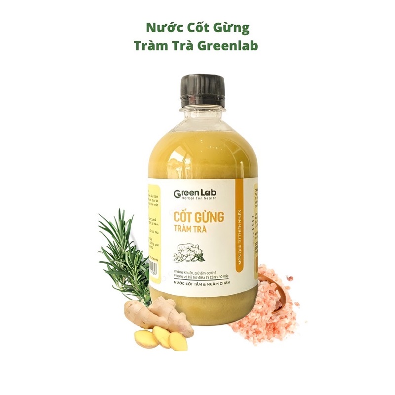 Cốt gừng tràm trà GreenLab 500ml - Nước cốt Organic pha tắm, ngâm chân cho cả gia đình