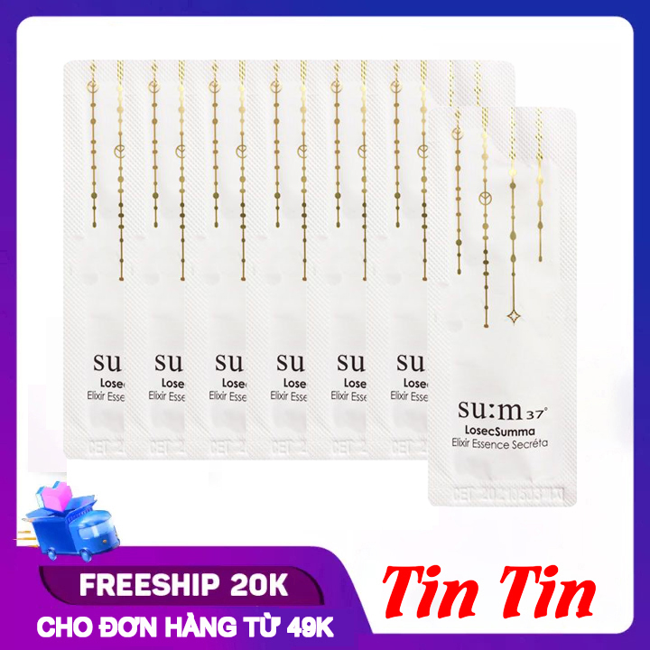 Combo 10 gói sample tinh chất tái sinh da su:m37 losec summa elixir essence secréta 1ml x 10