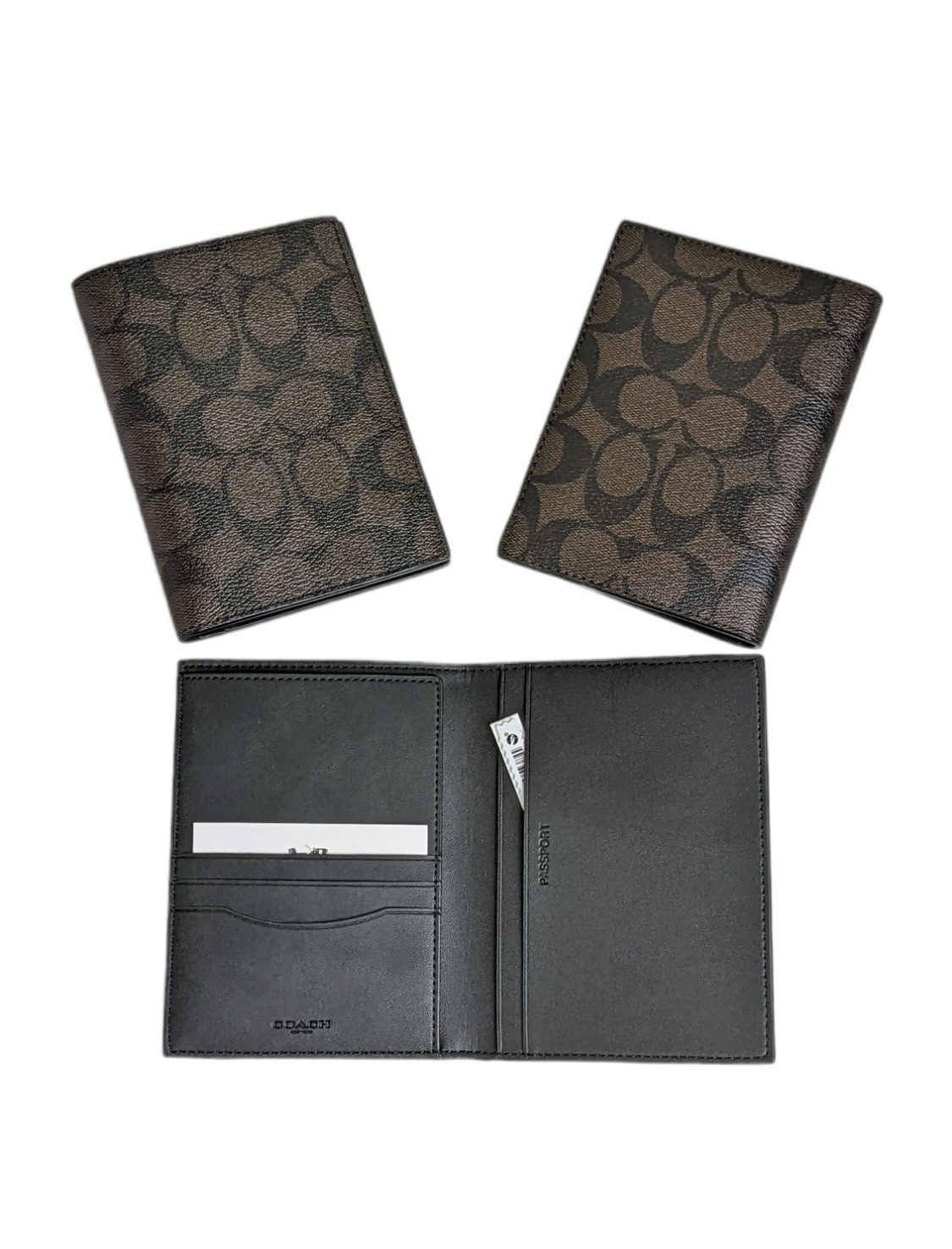 Ví Coach 93518 Passport Case In Colorblock Signature Canvas With Striped Coach Patch