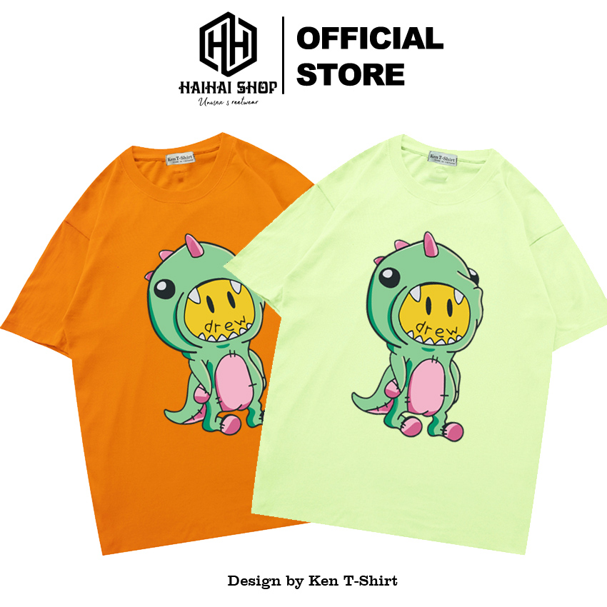 [HCM]Áo Thun Nam Nữ Khủng Long Drew VẢI COTTON 75% Co Giãn  4 Chiều chính hãng Ken T-Shirt TNDC116.