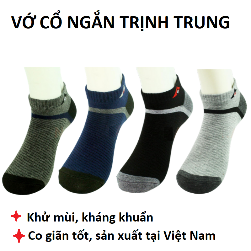 Combo 10 Đôi Tất Nam Cổ Ngắn Cao Cấp - Co Dãn Tốt, Không Xù Vải - Vớ Mắt Cá Chân, Vớ Trịnh Trung