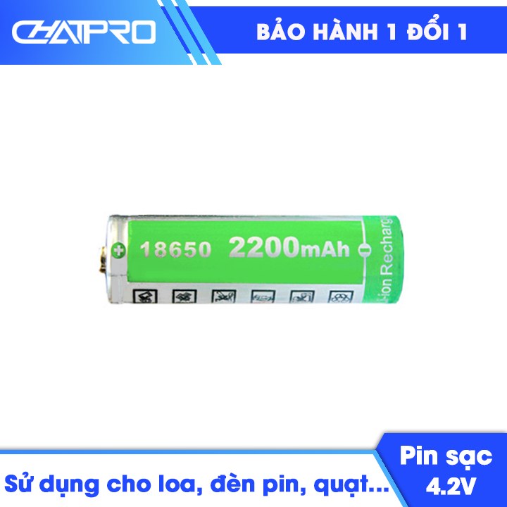Pin sạc Lithium 18650 4.2V dùng cho loa nghe đài, loa nghe kinh phật 2200mAh, pin dùng cho đèn pin, quạt cầm tay, tuổi thọ cao, sử dụng an toàn, chất lượng pin mới