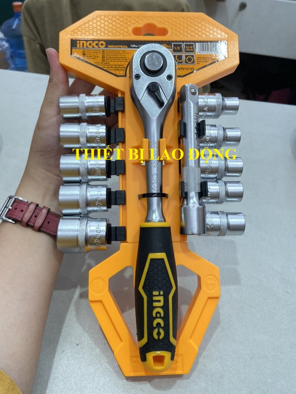 10-24mm bộ đầu tuýp 12 cái 1/2" ingco hkts12122