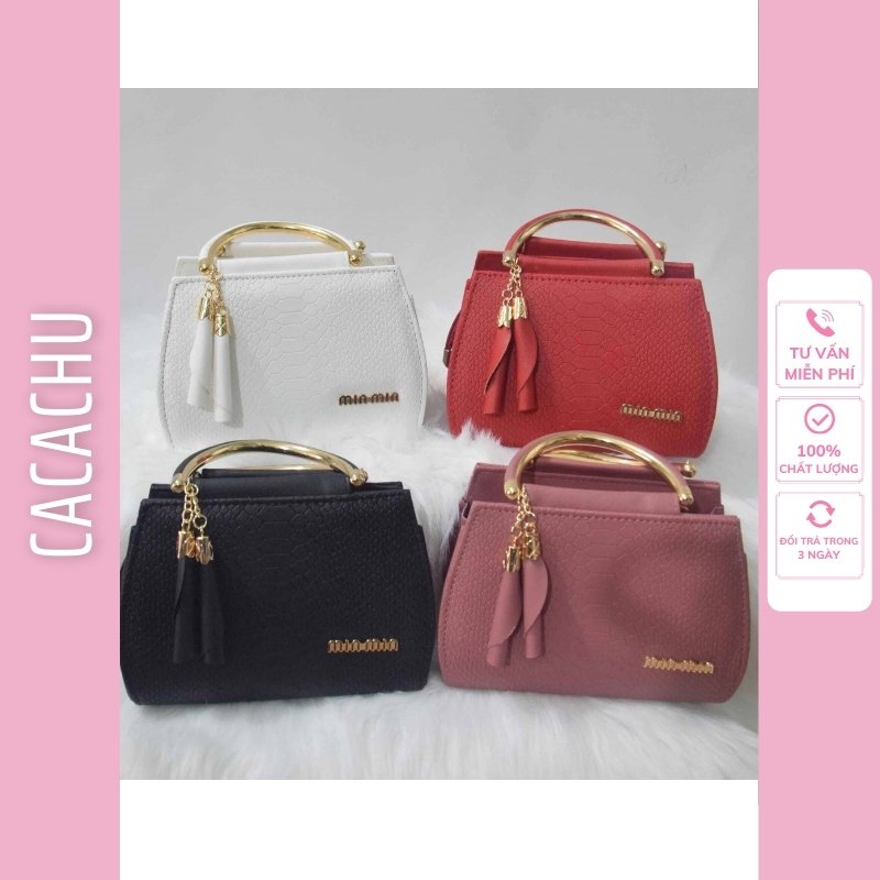 [CÓ VIDEO+ẢNH THẬT] Túi Xách Tay Công Sở Nữ, Túi Xách Đeo Chéo Miu Miu Thời Trang Giá Rẻ (Màu Đen, Màu Đỏ, Màu Trắng, Màu Hồng, Màu Vàng) - Minta