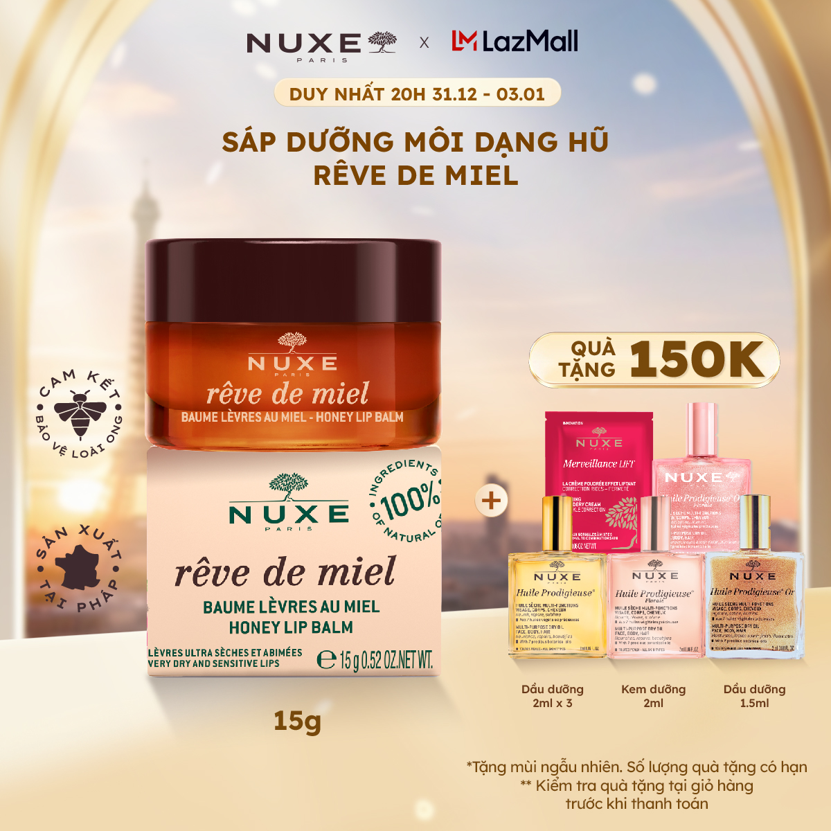 Son dưỡng môi dạng hũ Nuxe Rêve de Miel® 15g