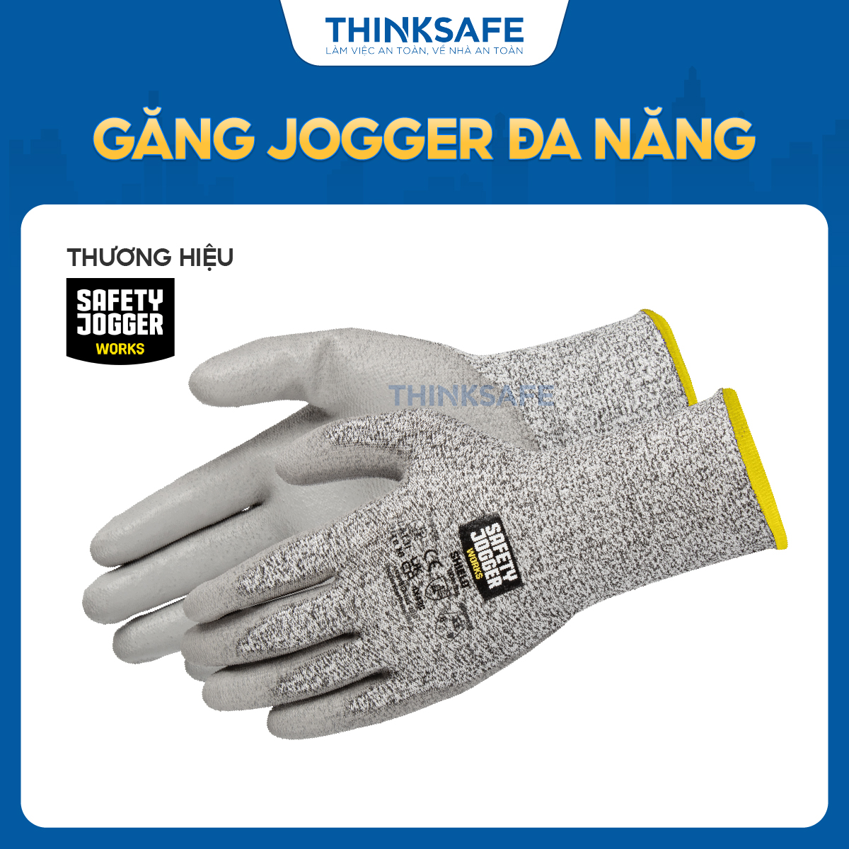 Găng tay chống cắt Jogger Shield, bao tay chống cắt cấp độ 5, chống rách, bao tay bảo hộ lao động - Thinksafe