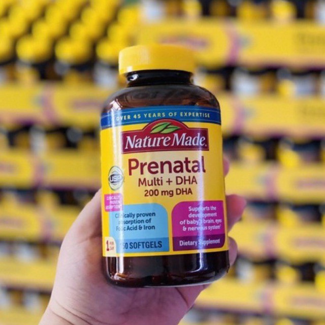 [HCM]Viên Uống Bổ Cho Bà Bầu Nature Made Prenatal Multi+Dha 200Mg (150 Viên) Mỹ - Mẫu Mới