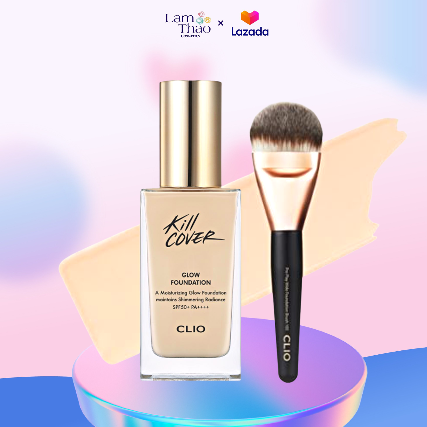Kem nền trang điểm clio kill cover glow foundation spf50+ pa++++