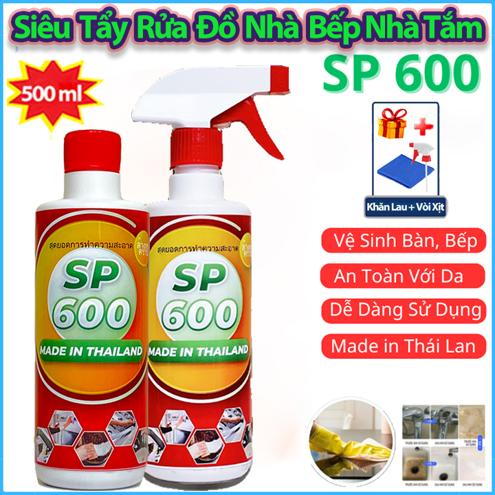 Dung Dịch Dạng Xịt Tẩy Rửa Nhà Bếp Rỉ Sét SP600 500ml Tẩy Cặn Canxi Ố Bẩn Trên Mọi Bề Mặt Vật Dụng Nhà Bếp