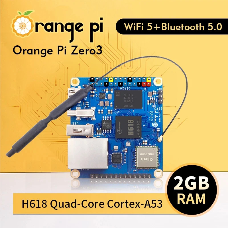 Orange Pi Zero 3 2GB RAM Allwinner h618 Gigabit Wifi Bluetooth mã nguồn mở  PC zero3 bảng phát triển máy tính bảng đơn