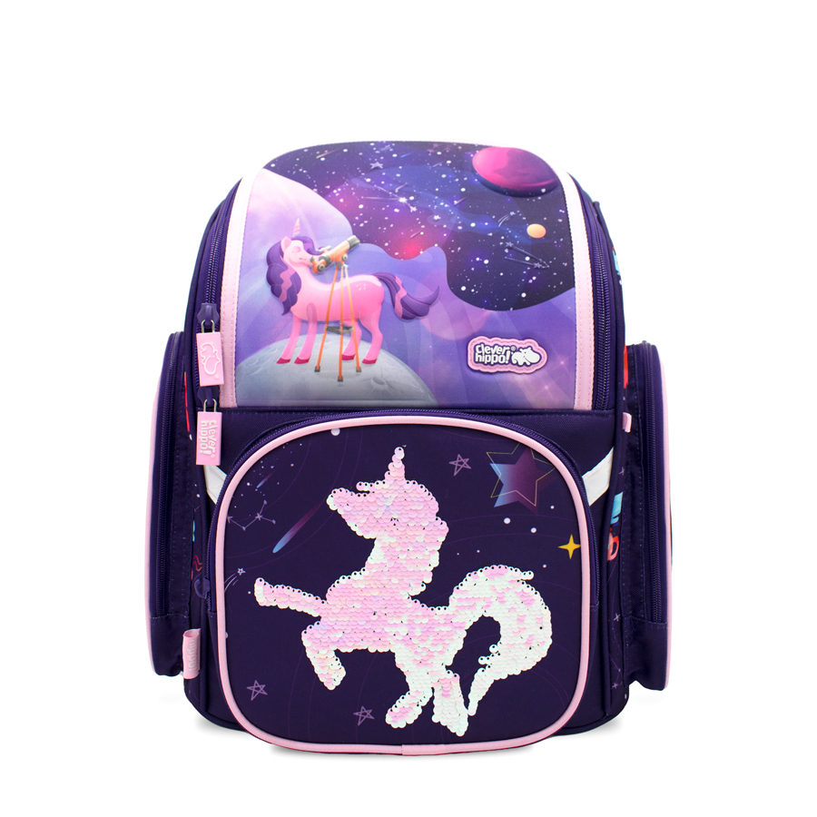 Ba lô clever hippo fancy - kì lân ngân hà tím bu1216/purple